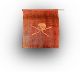 Insignia de un buque pirata capturado al norte de África hacia los años 1700