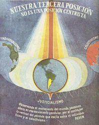 Propaganda del gobierno peronista explicando la política de la “Tercera Posición”