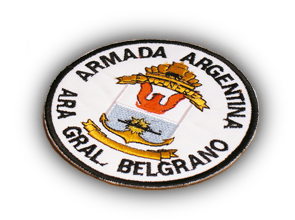 Aplique de paño con el escudo del Crucero General Belgrano